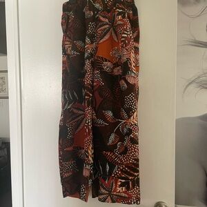 Cynthia Rowley Orange, brown and rust Patterned 100% linen   Pants